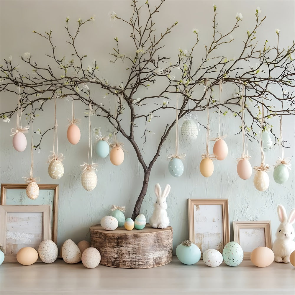 Toile de fond Déco Pâques Arbre de Pâques Lapin Printanier CSH2-51