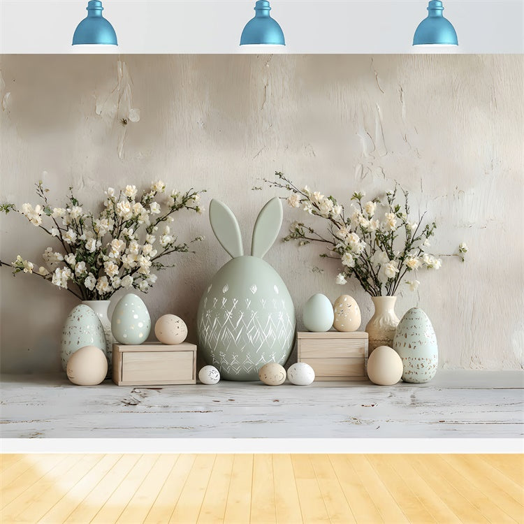 Toile de fond Photo Pâques Décor Élégant d’Œufs Fleuris CSH2-52