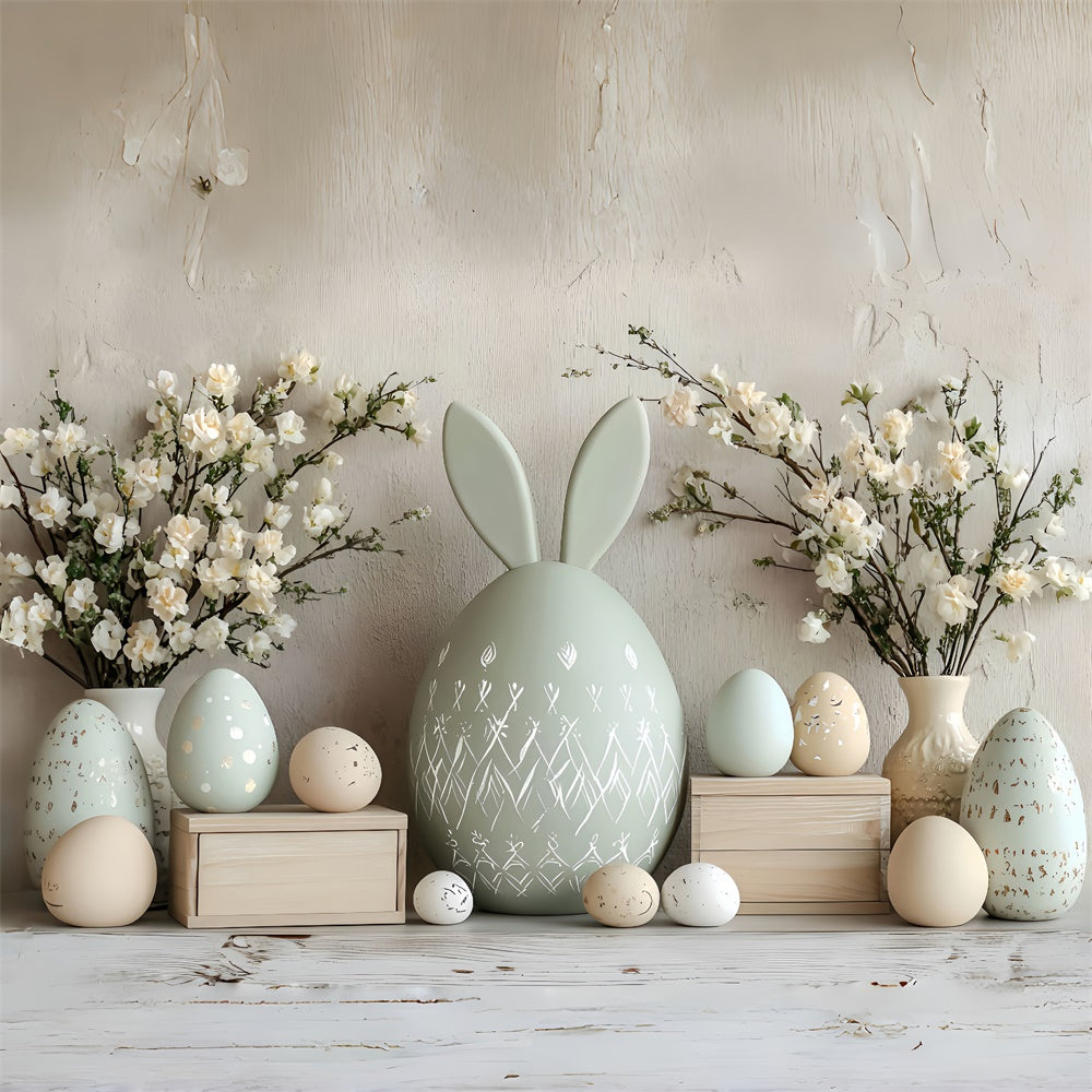 Toile de fond Photo Pâques Décor Élégant d’Œufs Fleuris CSH2-52