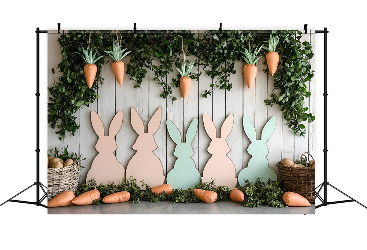 Toile de fond Pâques Présentoir Lapin Thème Carotte CSH2-56