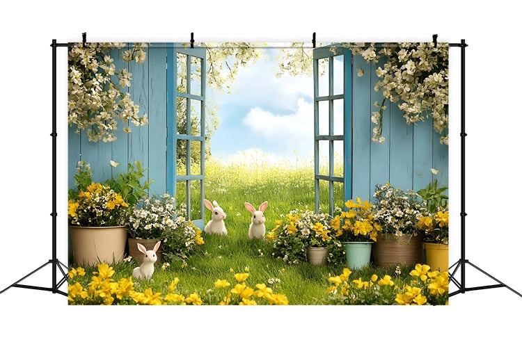 Toile de Fond Photo Pâques Champ Ensoleillé Lapin Printanier CSH2-64