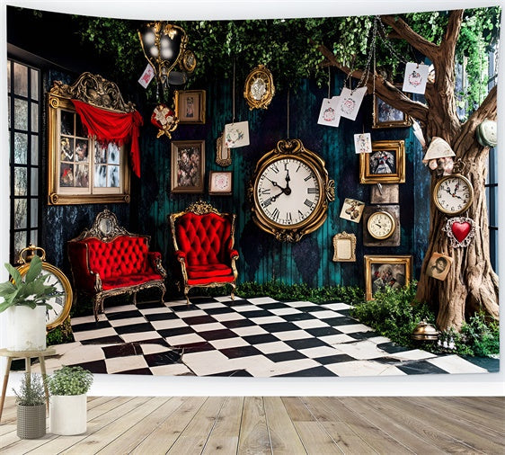Toile de Fond Photo Pâques Merveilleux Monde Horloge CSH2-69