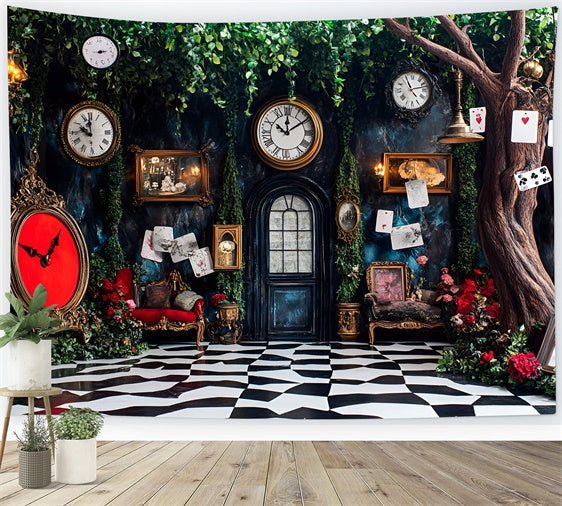Toile de Fond Déco Pâques Cartes Magiques Tour Horloge CSH2-70