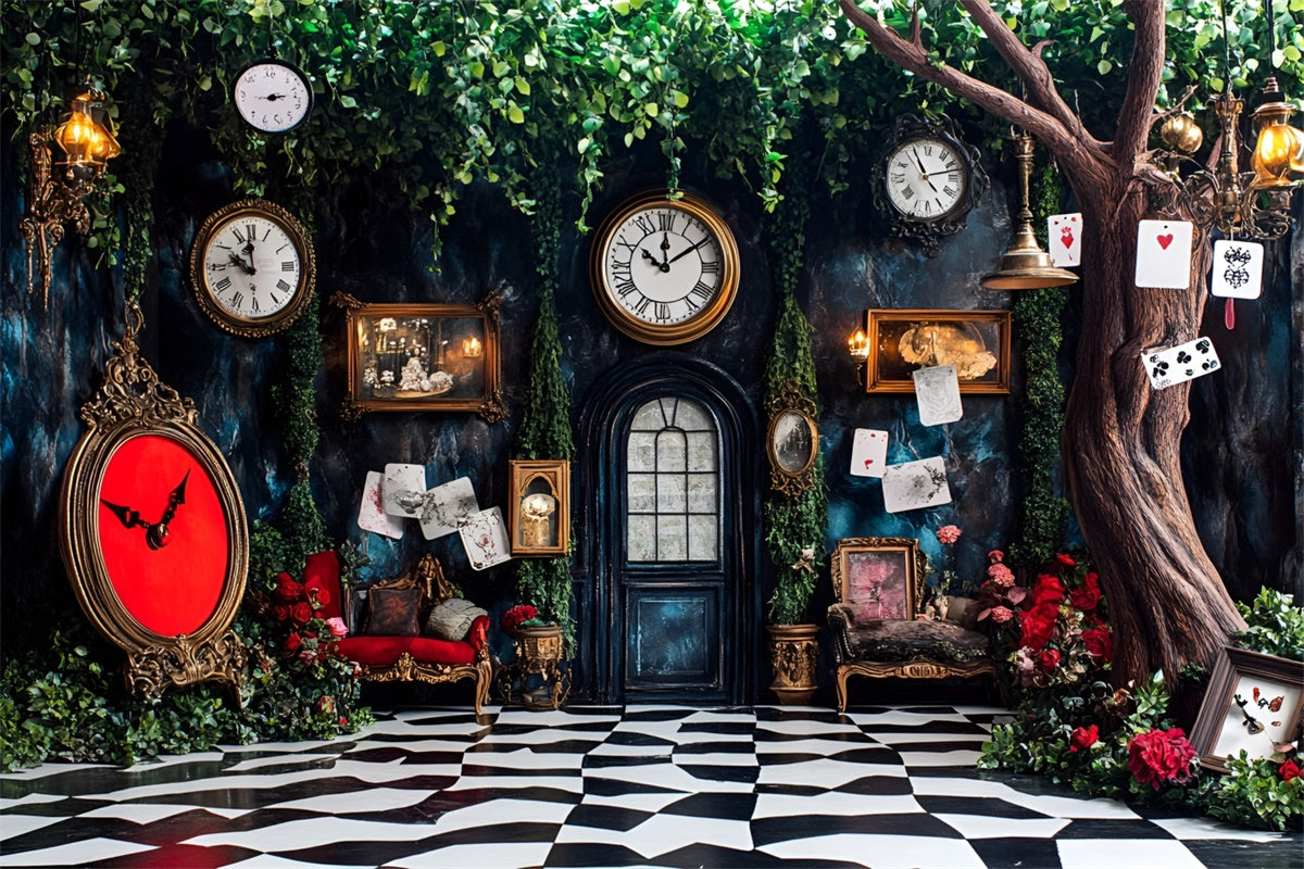 Toile de Fond Déco Pâques Cartes Magiques Tour Horloge CSH2-70