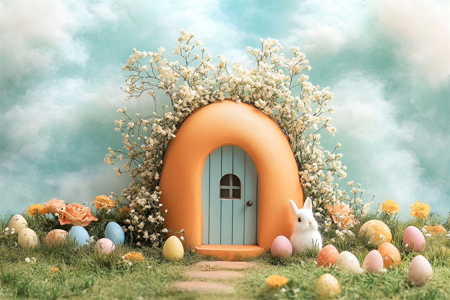 Toile de Fond Photo Pâques Refuge Lapin Pastel Rêveur CSH2-72