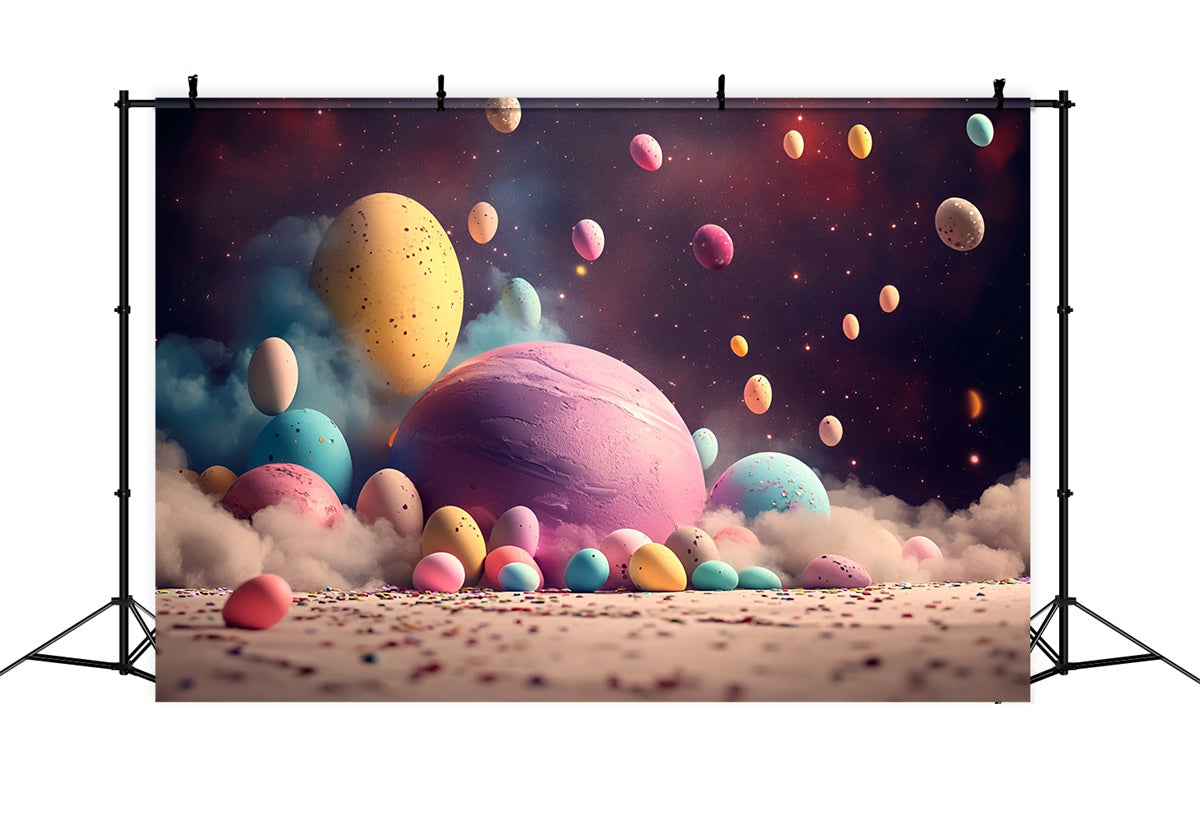 Toile de Fond Pâques Œufs Galactiques Fantaisie CSH2-73