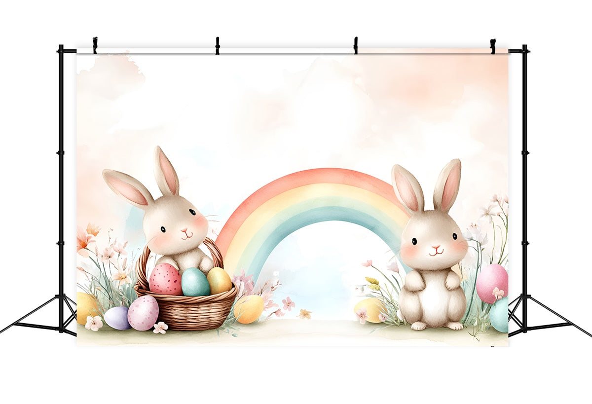 Toile de Fond Studio Photo Pâques Lapin Délicieux Arc-en-Ciel CSH2-77