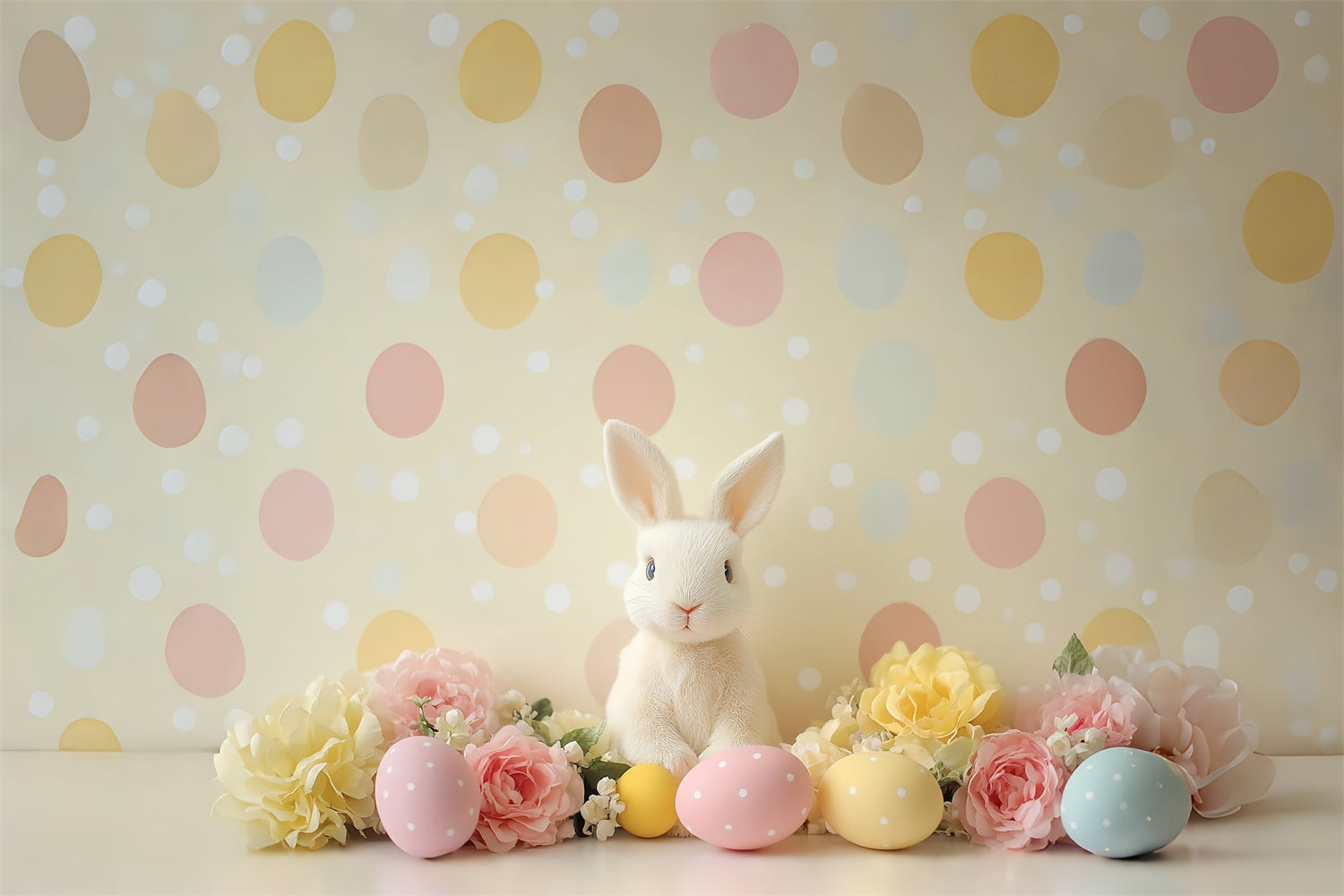 Toile de Fond Pâques Lapin Polka Dot Pastel CSH2-78