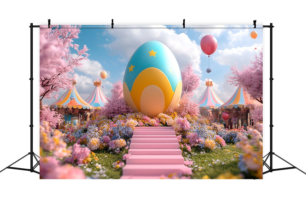 Toile de Fond Déco Pâques Carnaval Œufs Printemps Fantaisie CSH2-80