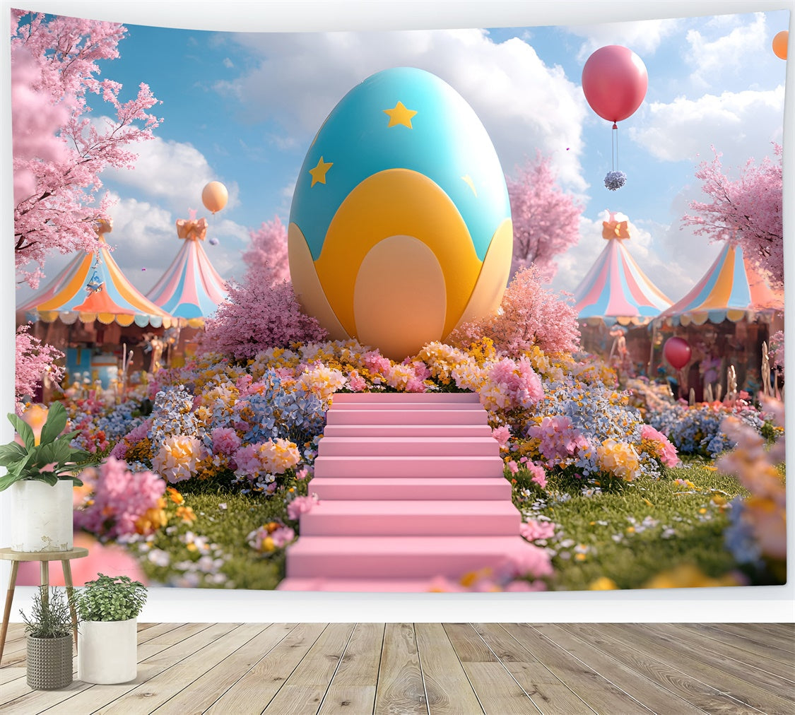 Toile de Fond Déco Pâques Carnaval Œufs Printemps Fantaisie CSH2-80