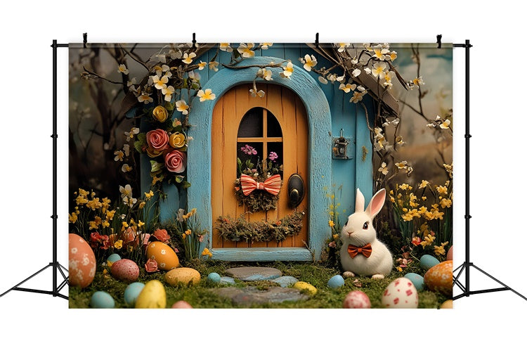 Toile de Fond Studio Photo Pâques Arc Floral Cottage Lapin CSH2-85