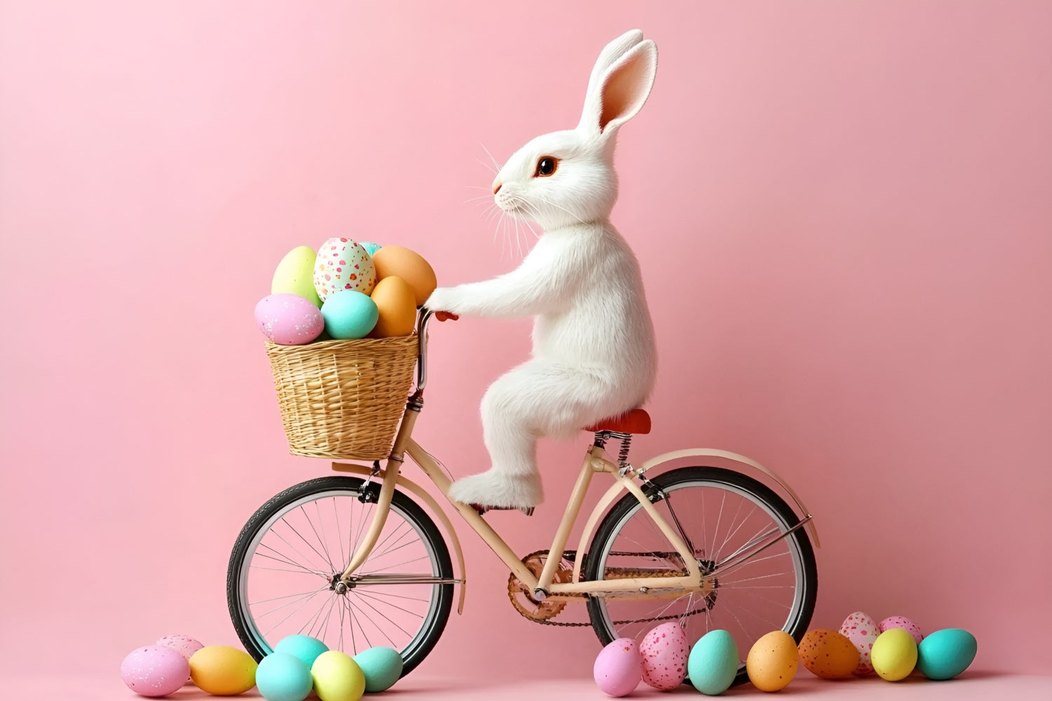 Toile de Fond Photo Pâques Vélo Lapin Adorable CSH2-87