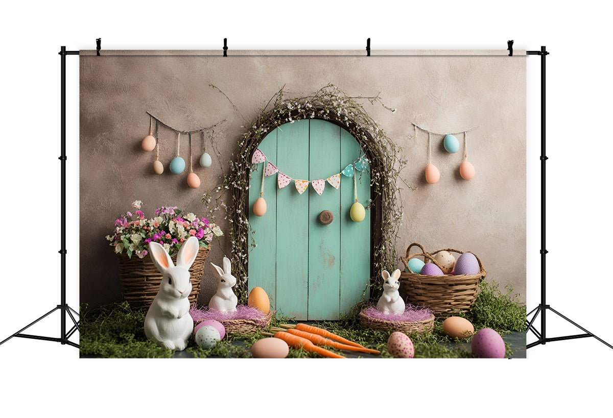 Toile de Fond Photo Pâques Jardin Lapin Pastel Doux CSH2-95