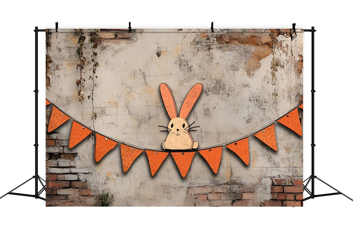 Toile de Fond Pâques Photo Lapin Mur Brique Ludique CSH2-98