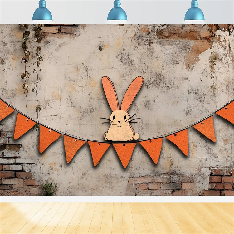 Toile de Fond Pâques Photo Lapin Mur Brique Ludique CSH2-98