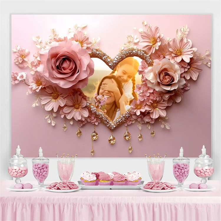 Toile de fond Fête des Mères Personnalisable Floral Rose de Rêve CSH3-125