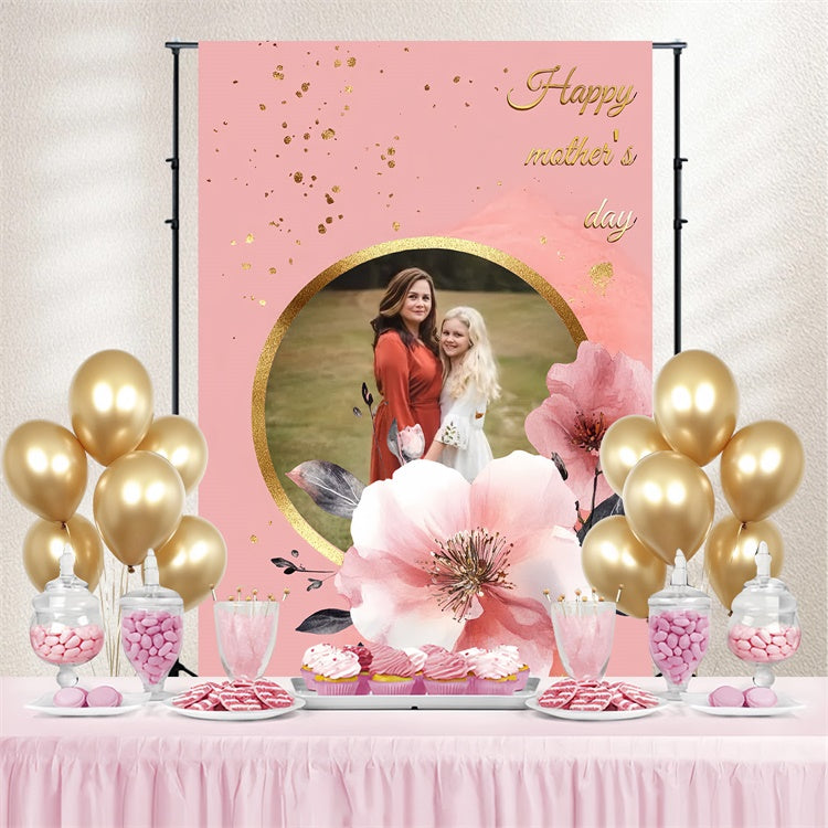 Toile de fond Fête des Mères Personnalisable Floraison Rose Délicate CSH3-129