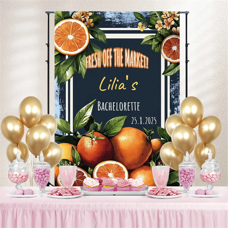 Toile de fond Mariage Personnalisable Fête Orange Enterrement Vie de Jeune Fille CSH3-295
