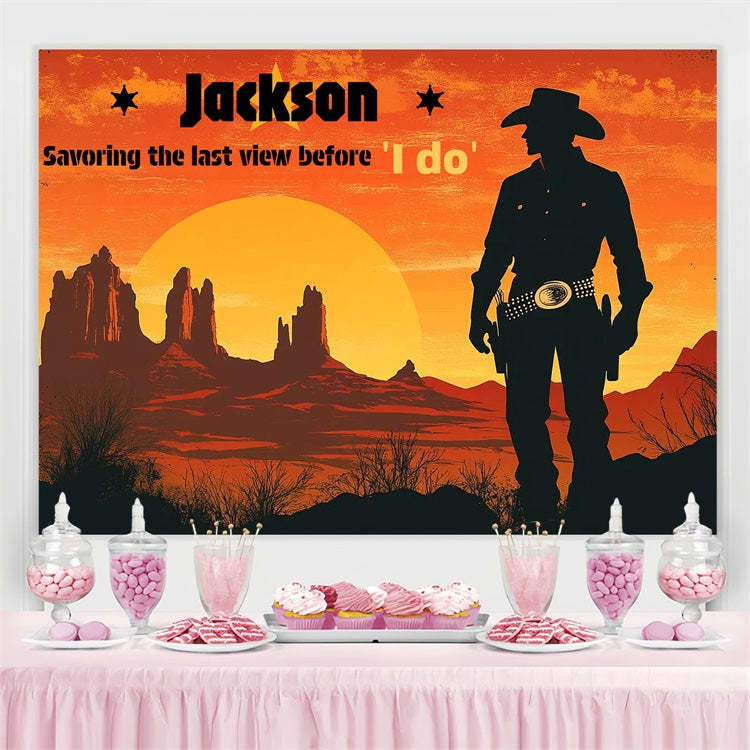 Toile de fond Photo Mariage Personnalisable Marié Western CSH3-300