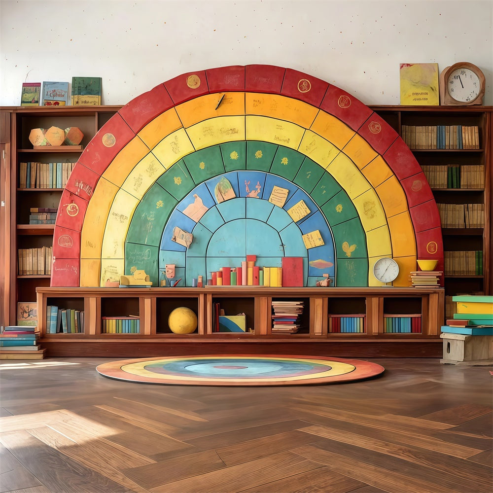 Toile de fond Rentrée Scolaire Bibliothèque Puzzle Colorée CSH3-5