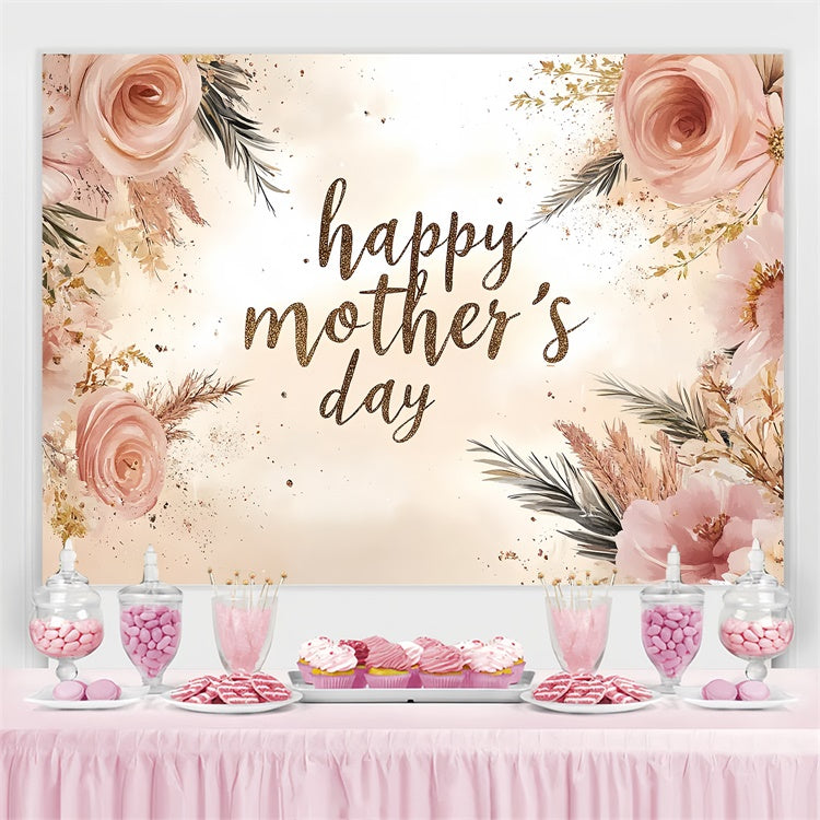 Toile de fond Fête des Mères Personnalisable Rose Vintage Rose CSH3-94