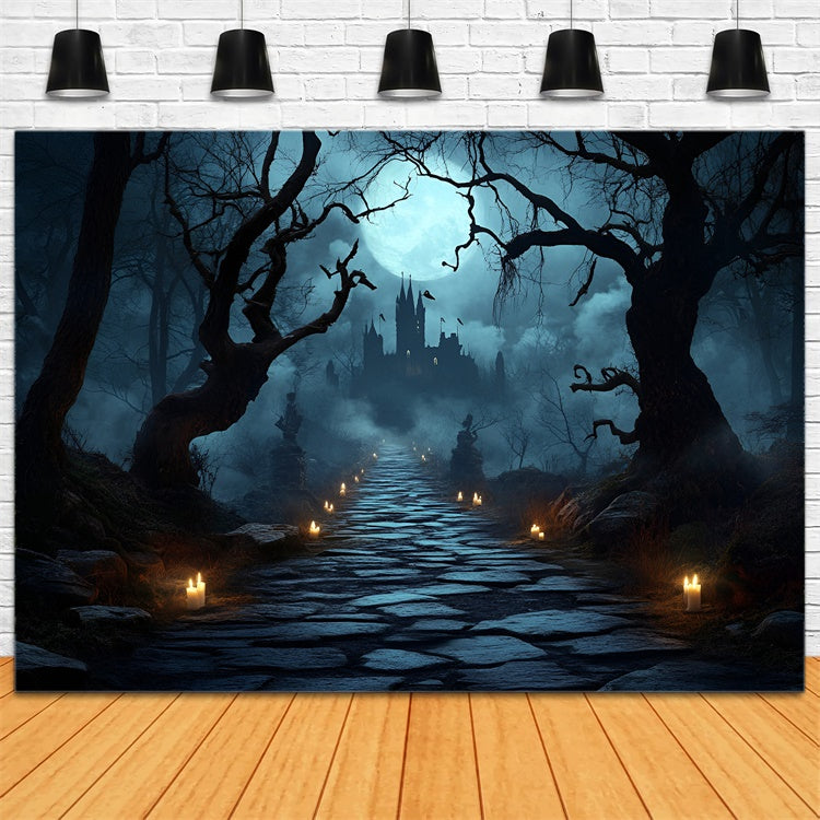 Toile de fond Halloween Photo Promenade Horreur en Forêt CSH4-100