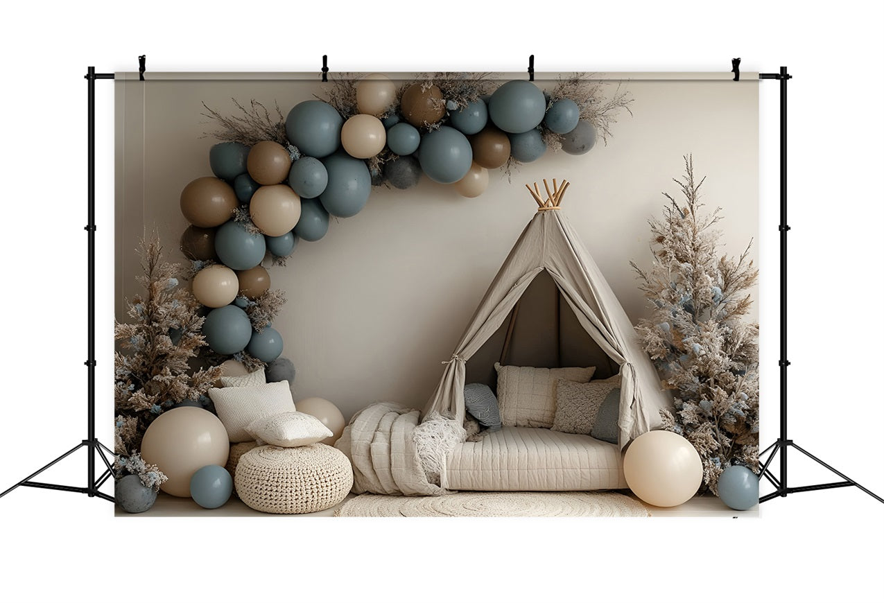 Toile de fond Photo Bohème Tente Douillette Hiver Ballons CSH4-137