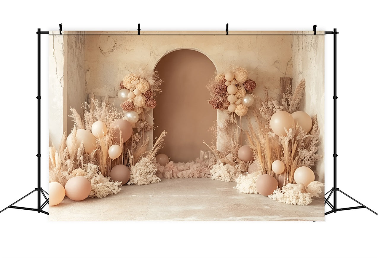 Toile de fond Bohème Arche Hortensia Ballons CSH4-149