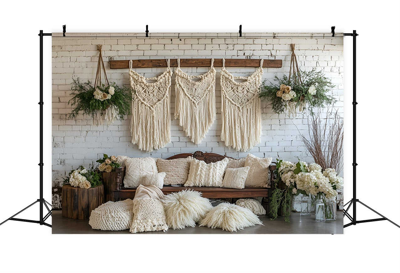 Toile de fond Bohème Idées Suspension Macramé Fleurs CSH4-152