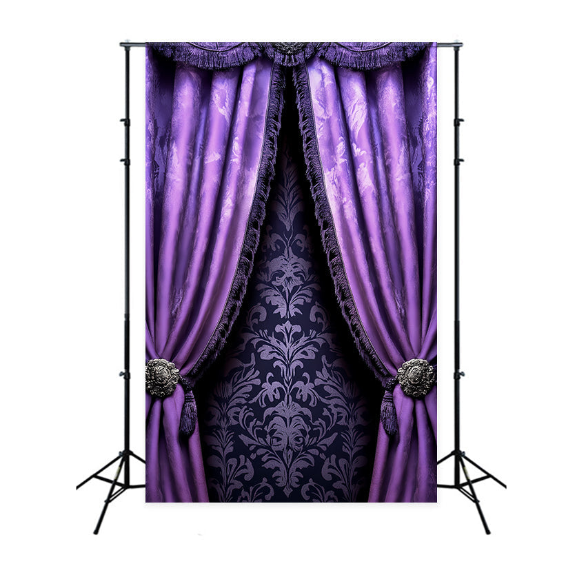 Toile de fond Portrait Rideau Velours Violet Royal CSH4-176