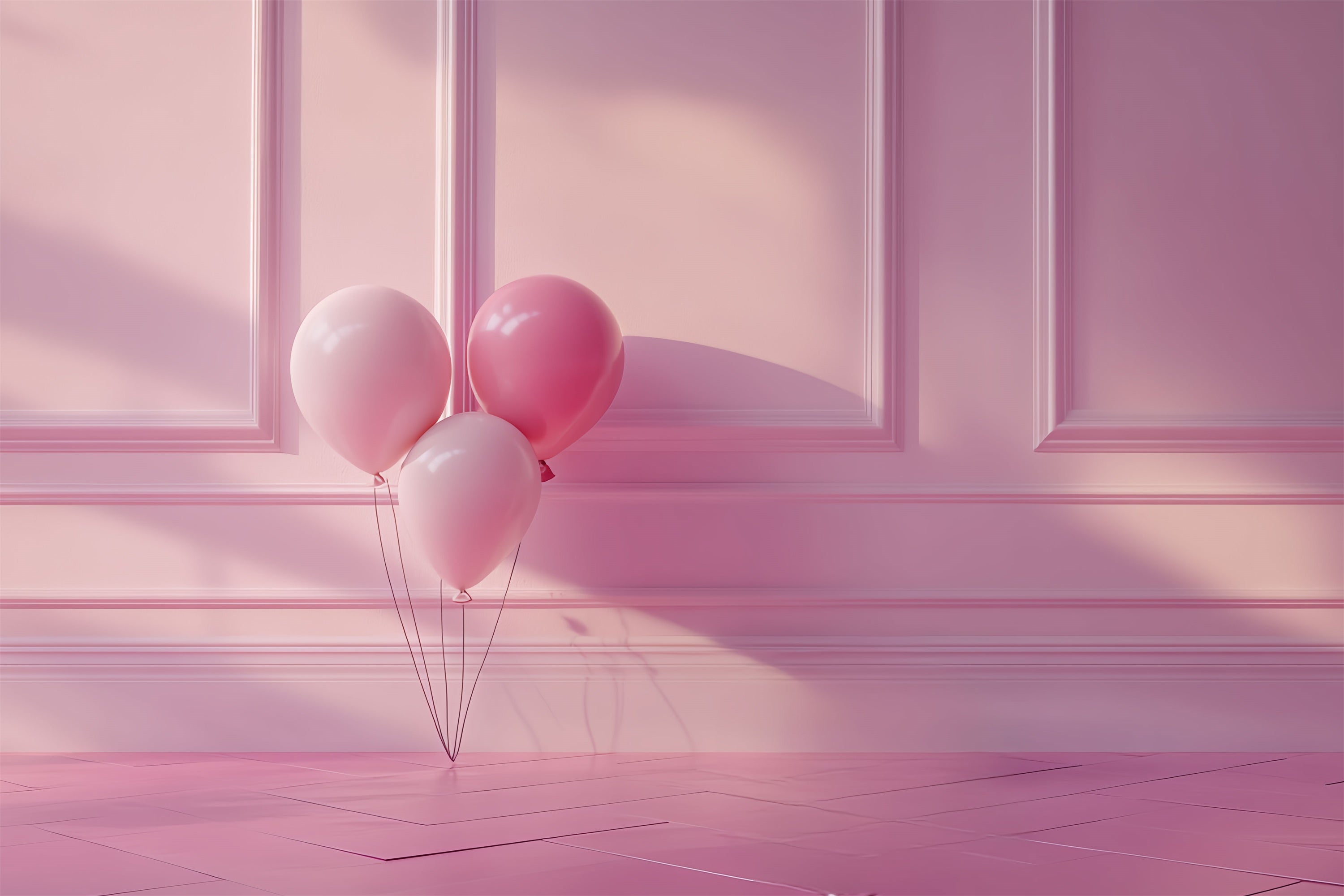 Toile de fond Portrait Mur Rose Élégant Ballons CSH4-178