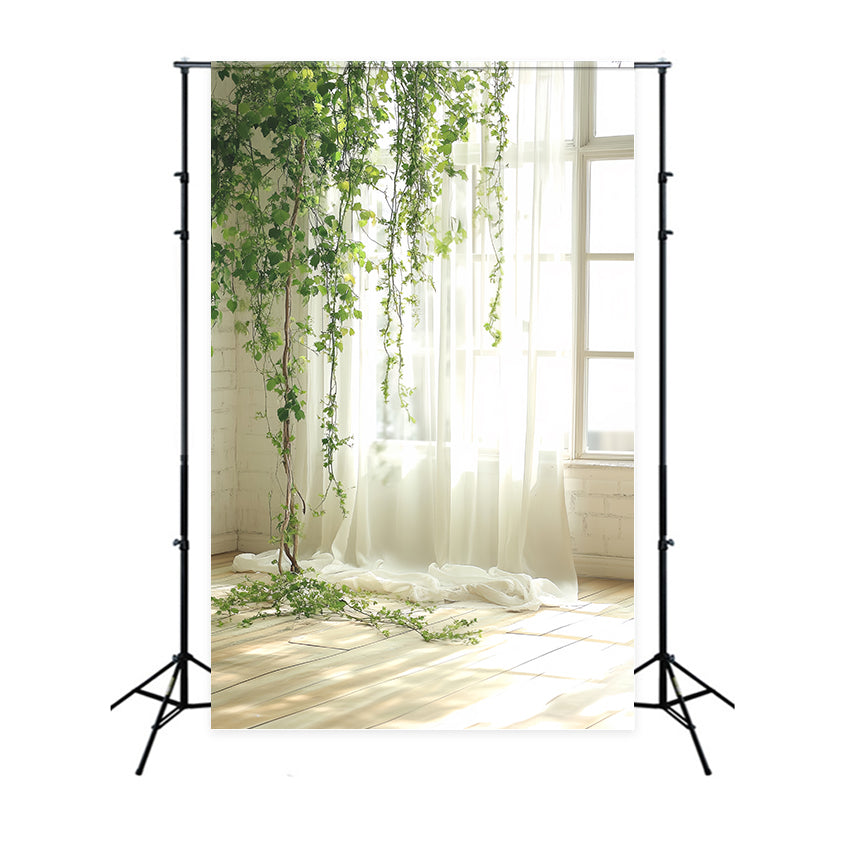 Toile de fond Portrait Lianes Vertes Rideau Doux CSH4-184