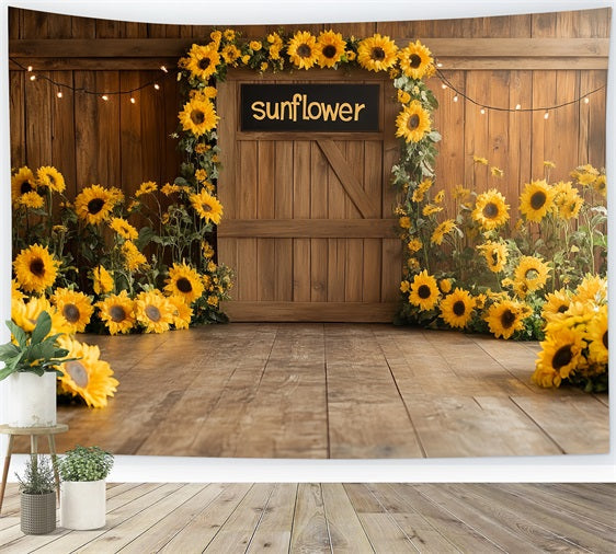 Toile de fond Grange en Bois Maison Tournesol Déco CSH4-210