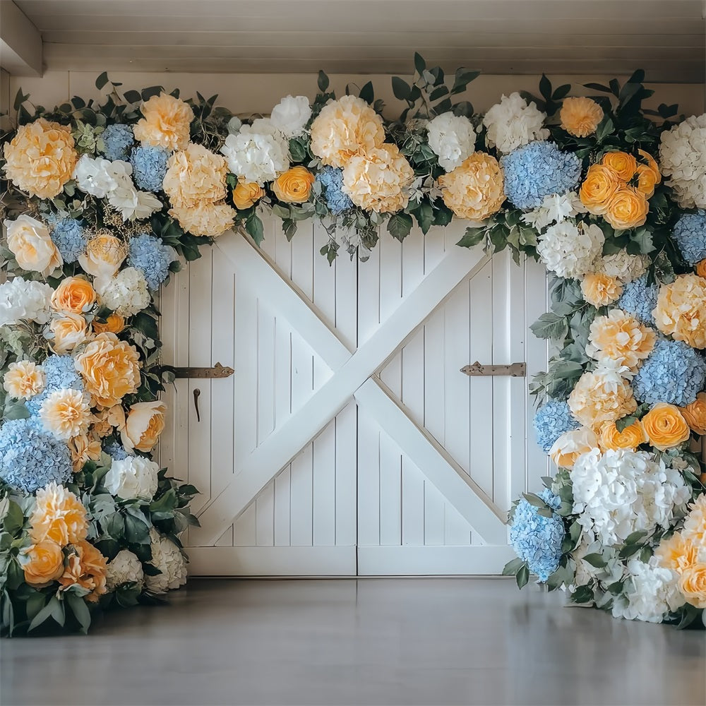 Toile de fond Porte de Grange Décor Floral Porte CSH4-228