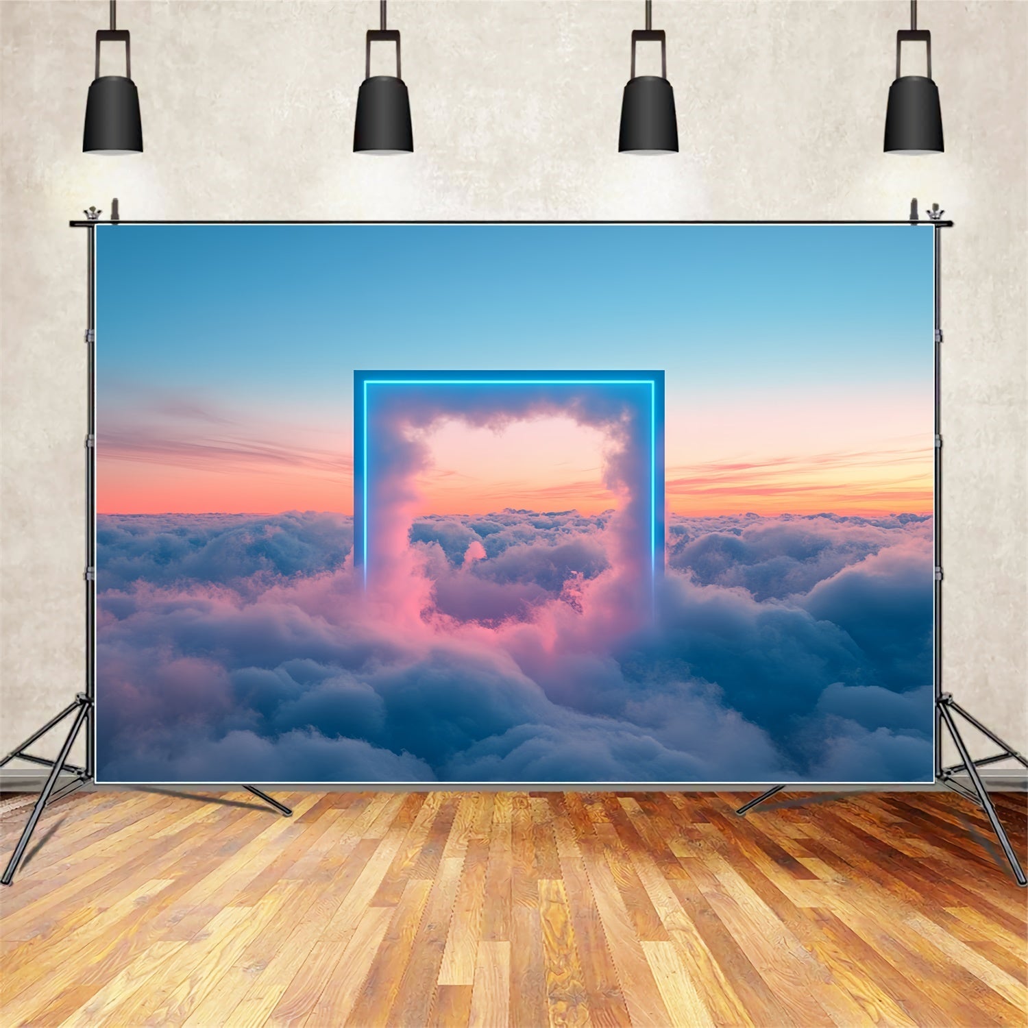 Toile de fond Nuages Rêves Célestes Cadre Néon CSH4-240