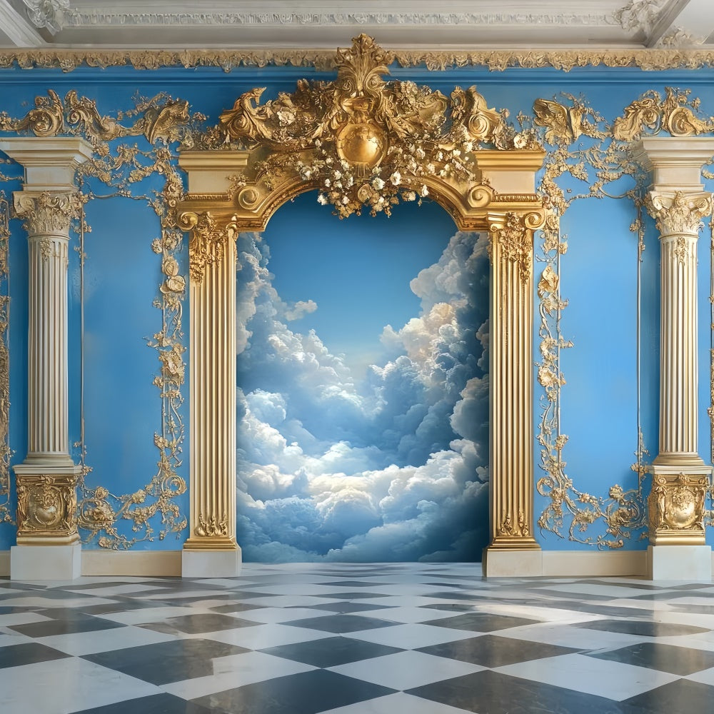 Toile de fond Nuages Palais Orné Arche Dorée CSH4-242