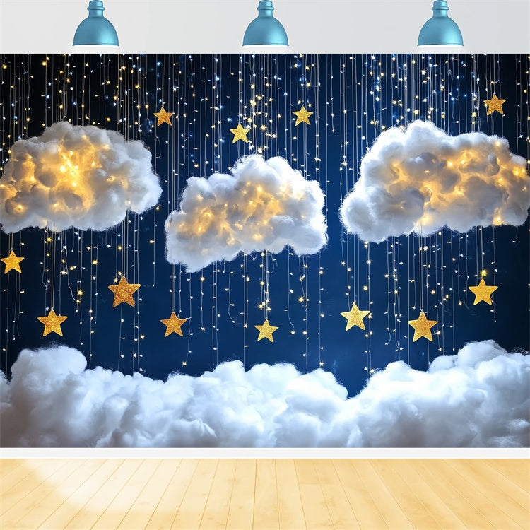 Toile de fond Nuages Étoiles Scintillantes et Nuages Gonflés CSH4-245