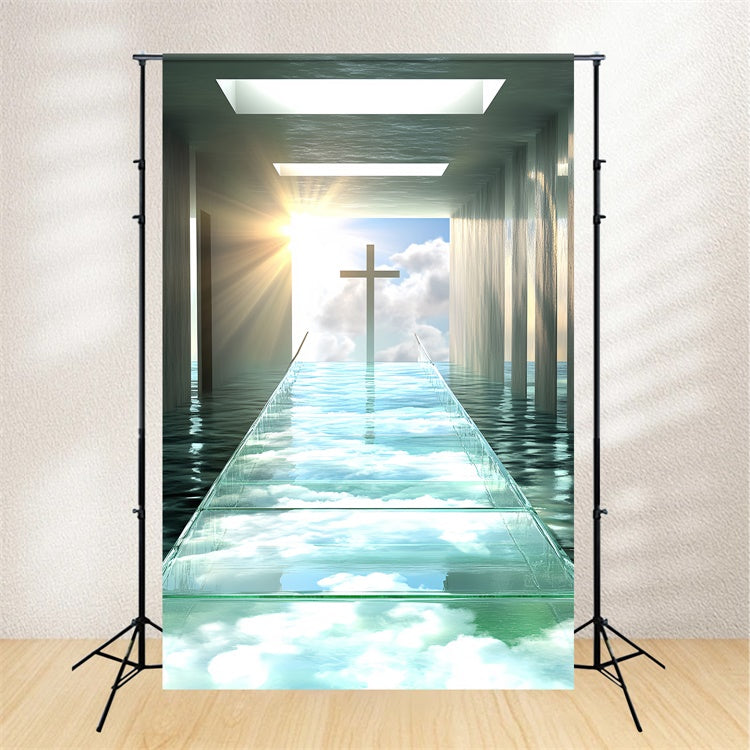 Toile de fond Ciel et Nuages Reflets Nuage Croix CSH4-249