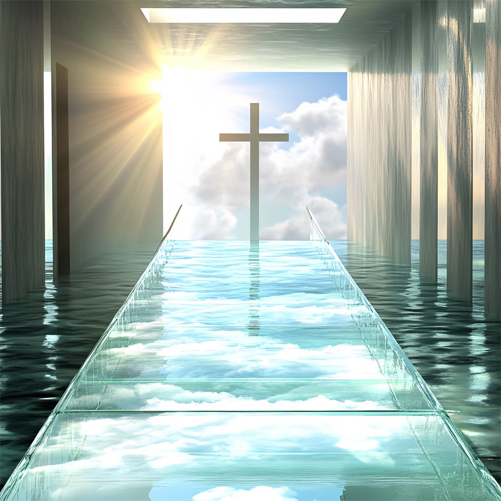 Toile de fond Ciel et Nuages Reflets Nuage Croix CSH4-249