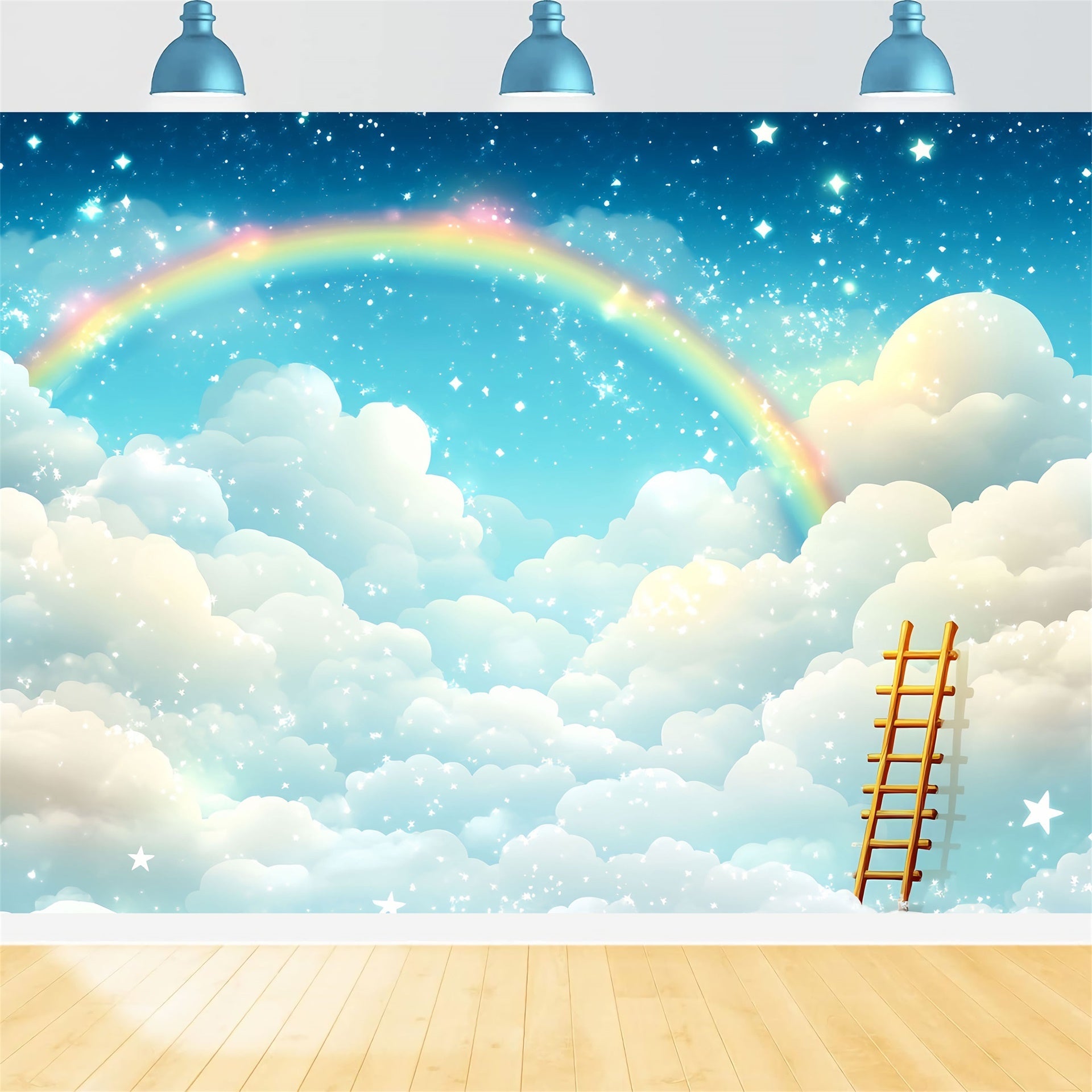Toile de fond Arc-en-ciel et Nuages Ciel Arc-en-Ciel Fantaisie CSH4-264