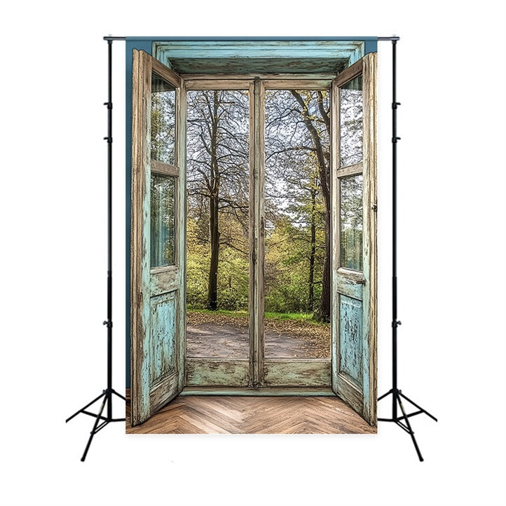 Toile de fond Photo Vintage Porte en Bois Vieillie Forêt CSH4-268