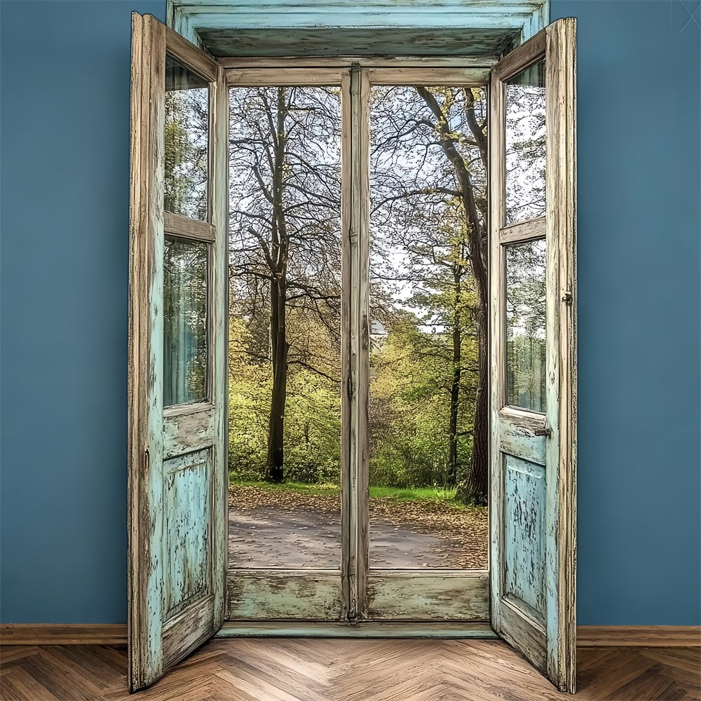 Toile de fond Photo Vintage Porte en Bois Vieillie Forêt CSH4-268