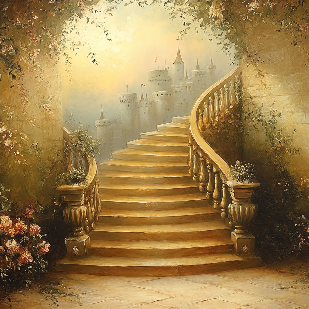 Toile de fond Vintage Idées Château Escalier Tournant CSH4-274