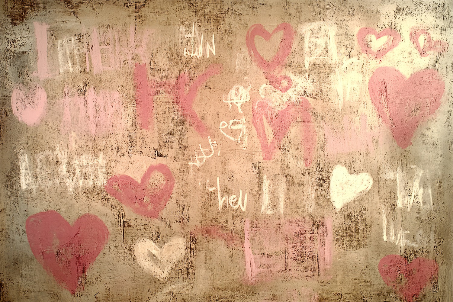 Toile de fond Vintage Mur Graffiti Cœur Motif CSH4-276