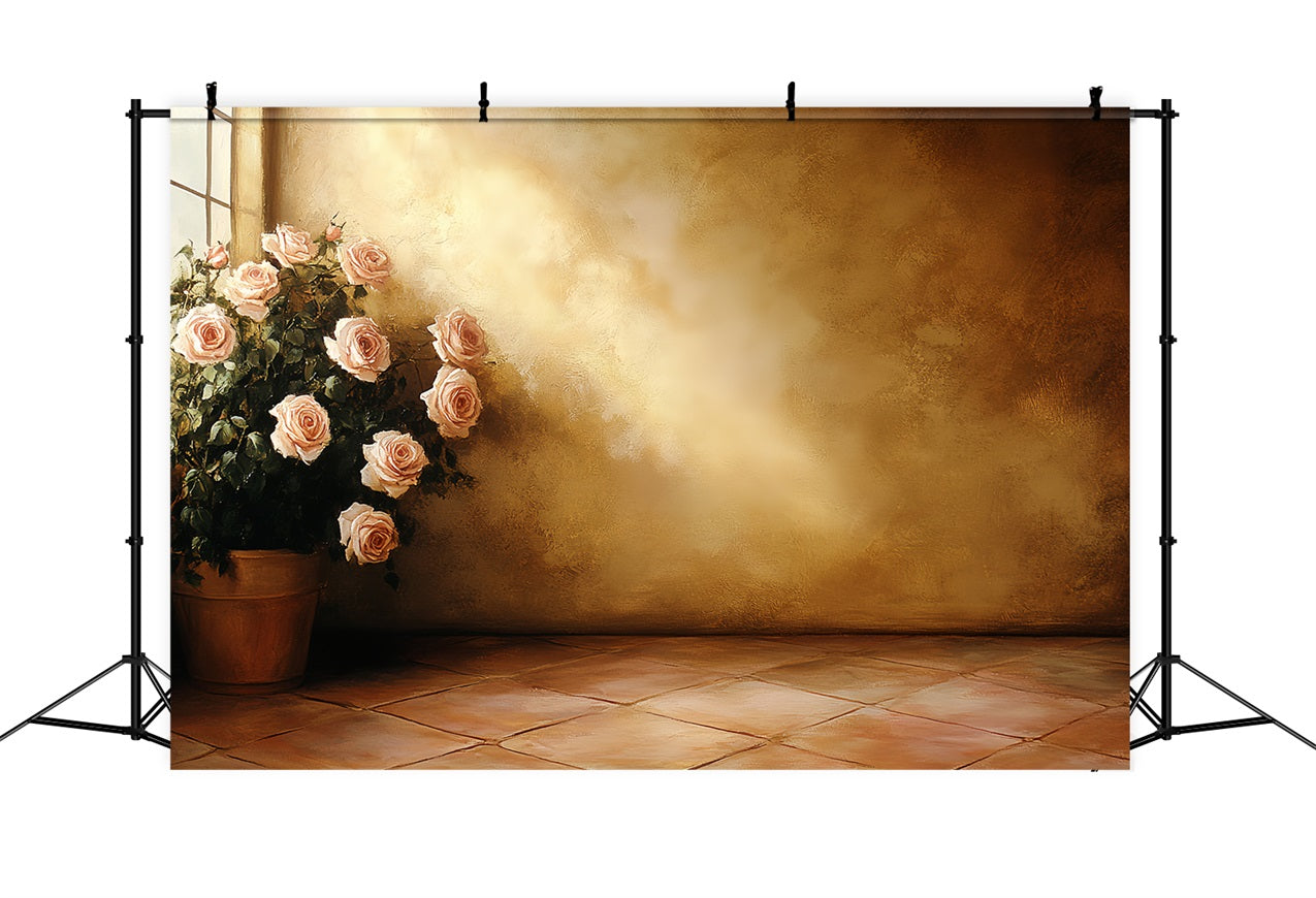 Toile de fond Vintage Lumière du Soleil Coin de Roses CSH4-279