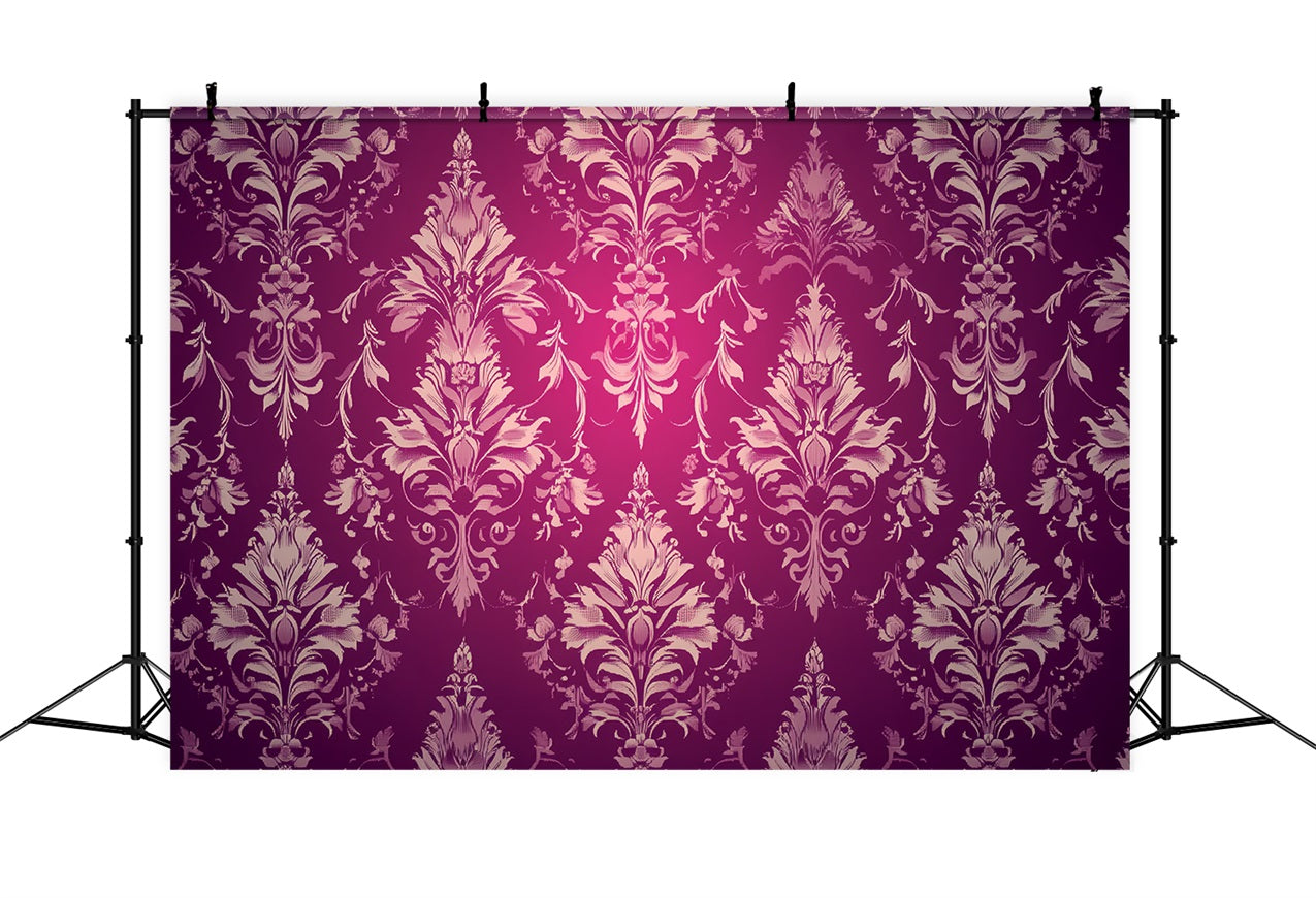 Toile de fond Vintage Damassé Bordeaux Motif Floral CSH4-282