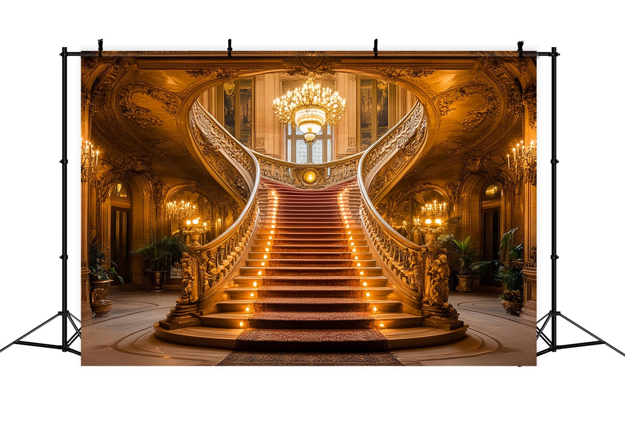 Toile de fond Victorienne Photo Escaliers en Tapis Rouge Vintage CSH4-285