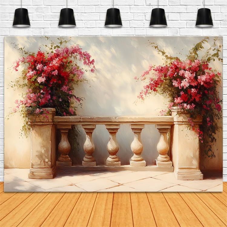 Toile de fond Photo Vintage Cour Florale Lumière du Soleil CSH4-287