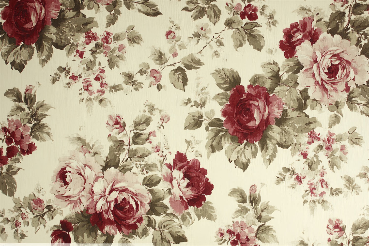 Toile de fond Photo Vintage Roses Rouges Florales CSH4-304