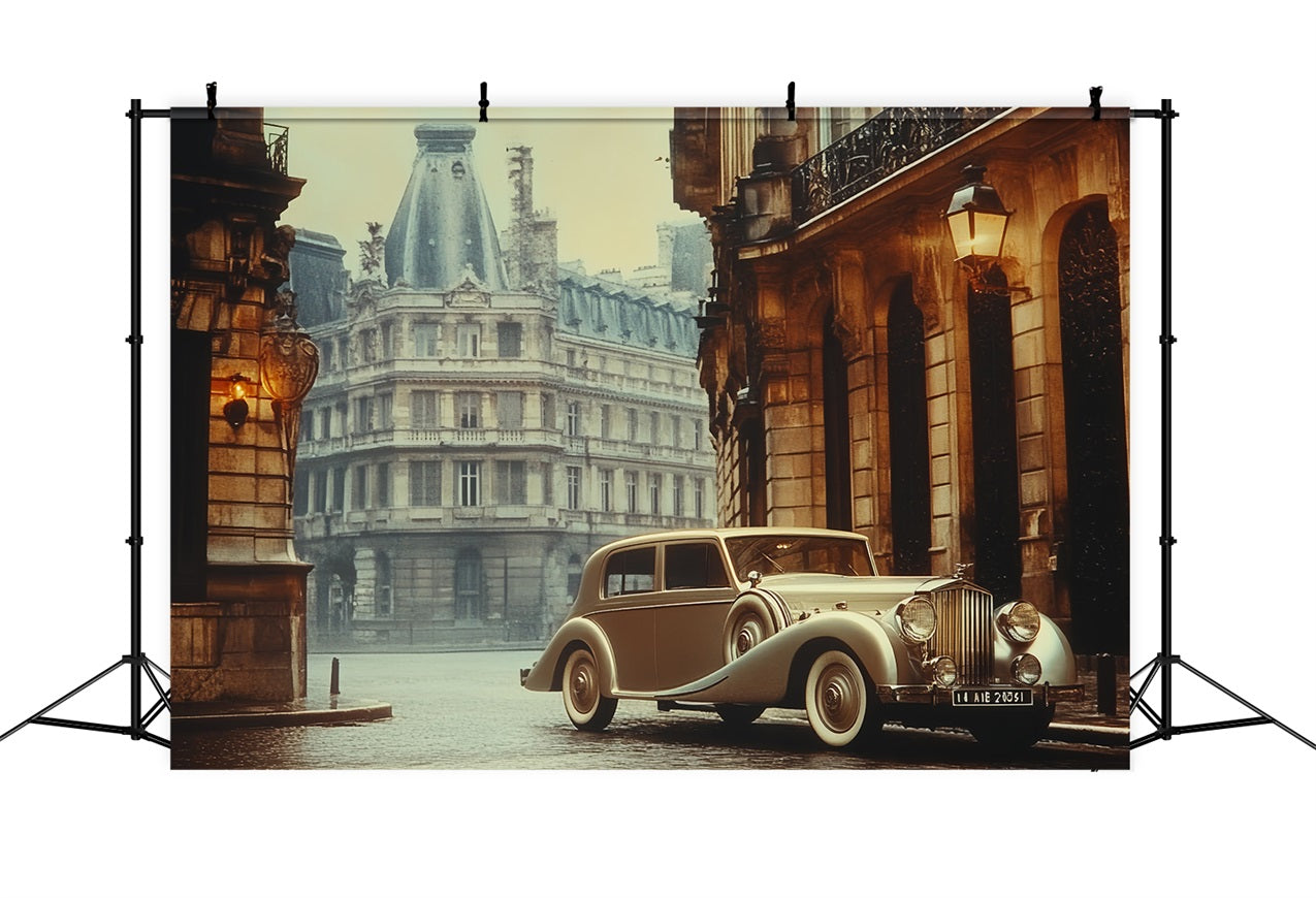 Toile de fond Retro Photo Voiture Parisienne Vintage CSH4-318